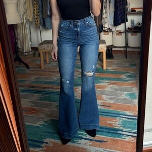 Stylish Blue Flare Jeans for Women